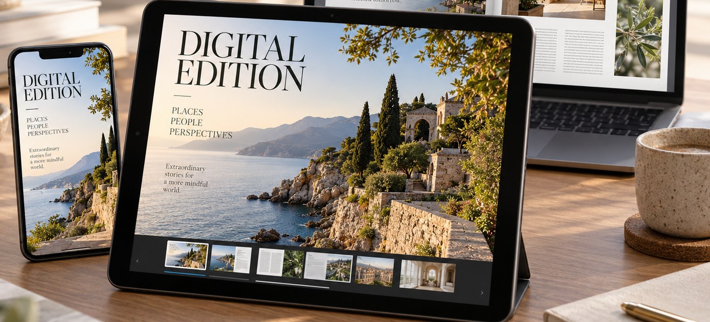 An issue open on a phone, tablet and laptop